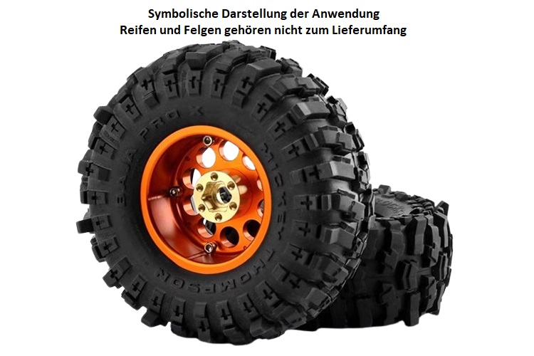 RC Crawler Zubehör 1/10 Messing Felgenverbreiterungsadapter / Gewicht 9mm  mit Sechskantnabe für 1,9Zoll und 2,2Zoll Felgen 4Stück