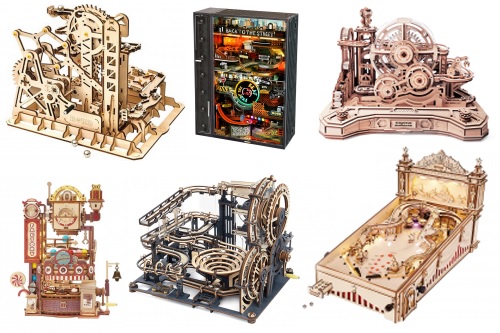 Lasercut Kugelbahnen und Flipper