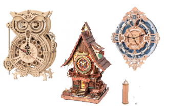 Lasercut Uhren und Kuckucksuhr