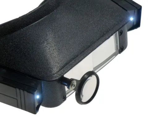 Kopfbandlupe mit LED Licht und zweiter Lupe