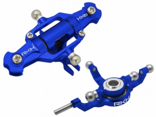 Rakonheli Taumelscheibe und Rotorkopf Set aus Aluminium in blau für Blade 200SRX