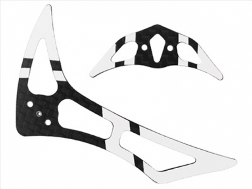 Rakonheli Leitwerk Set aus Carbon in silber für Blade 200SRX