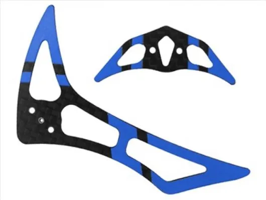 Rakonheli Leitwerk Set aus Carbon in blau für Blade 200SRX