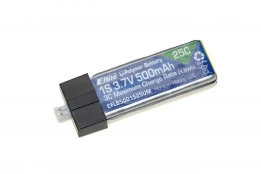 E-flite 1S 3,7V 500mAh 25C LiPo Hochstrom UMX-Verbinder