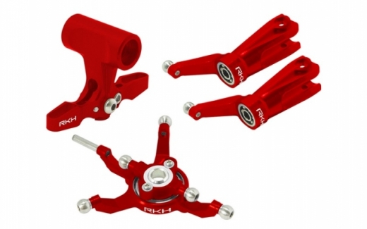 Rakonheli Taumelscheibe und Rotorkopf Set Alu in rot für Blade 230S und 250CFX