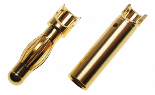 Goldkontaktstecker mit Löthalbschale Ø4mm 1 Paar