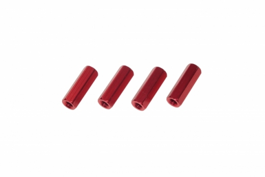 Abstandshalter M3 aus Aluminium in rot 4Stück 15mm