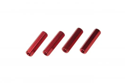 Abstandshalter M3 aus Aluminium in rot 4Stück 20mm