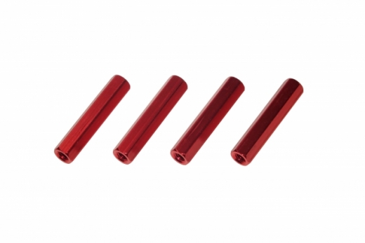 Abstandshalter M3 aus Aluminium in rot 4Stück 25mm