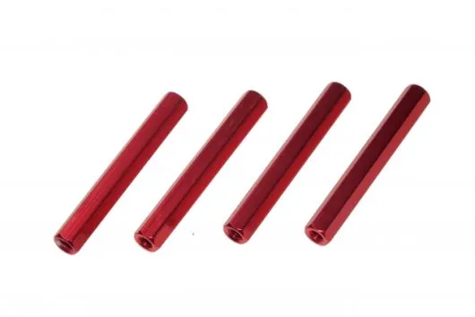 Abstandshalter M3 aus Aluminium in rot 4Stück 40mm