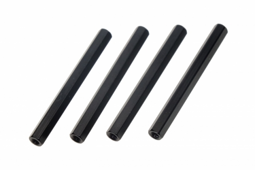 Abstandshalter M3 aus Aluminium in schwarz 4Stück 50mm