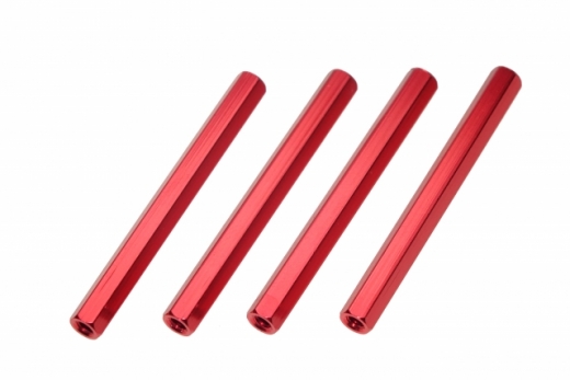 Abstandshalter M3 aus Aluminium in rot 4Stück 50mm