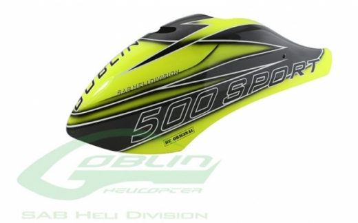SAB Goblin Kabinenhaube aus Carbon Gelb Schwarz für 500 Sport