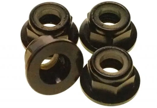 M5 Stoppmutter aus Aluminium mit Flansch in schwarz eloxiert 4Stück CW