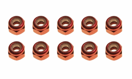 M3 Stoppmutter aus Aluminium in rot eloxiert CW 10Stück