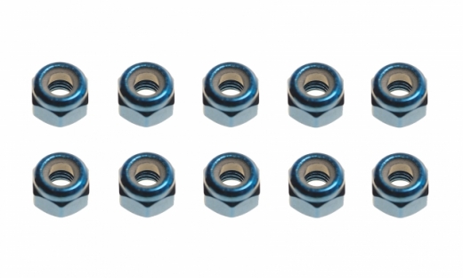 M3 Stoppmutter aus Aluminium in blau eloxiert CW 10Stück