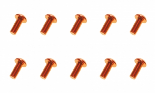 M3 Linsenkopfschraube M3x6mm aus Aluminium in dunkel orange eloxiert 10Stück