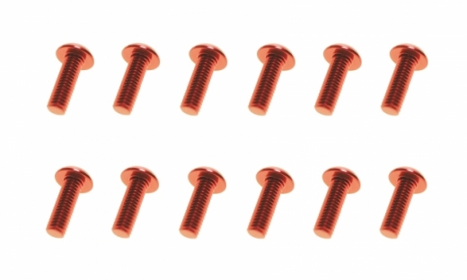 M3 Linsenkopfschraube M3x6mm aus Aluminium in rot eloxiert 10Stück