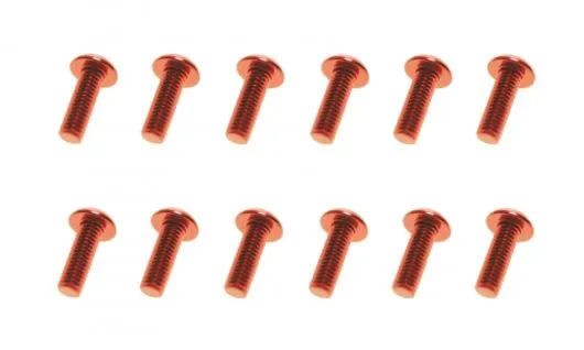 M3 Linsenkopfschraube M3x6mm aus Aluminium in rot eloxiert 10Stück