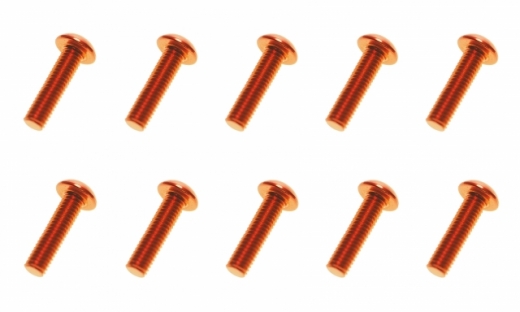 M3 Linsenkopfschraube M3x10mm aus Aluminium in dunkel orange eloxiert 10Stück