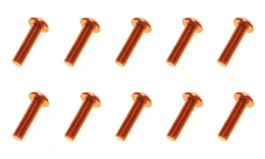 M3 Linsenkopfschraube M3x10mm aus Aluminium in dunkel orange eloxiert 10Stück