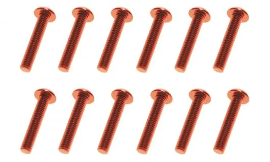 M3 Linsenkopfschraube M3x16mm aus Aluminium in rot eloxiert 10Stück