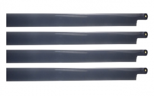 HeliTec der Blattschmied Scale Hauptrotorblätter 4Blatt in dunkel grau 435mm