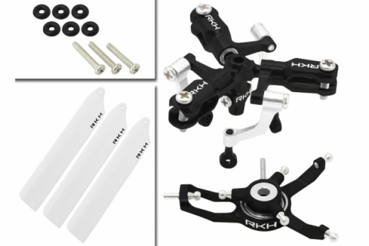 Rakonheli 3 Blatt Rotorkopf-Set in schwarz für Blade Nano CP S / Nano S2 / Nano S3