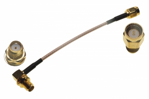 FPV Antennenverlängerung 10cm mit SMA Female Winkel 90° auf SMA Male