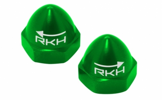 Rakonheli Hutmutter M5 aus Aluminium in grün je 1xCW und 1xCCW