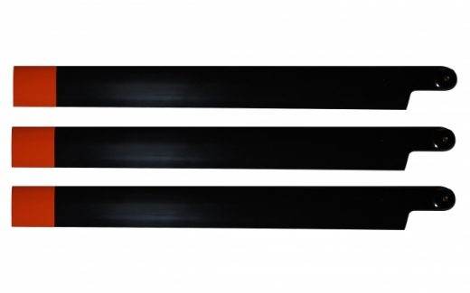 HeliTec der Blattschmied Scale Hauptrotorblätter 3Blatt in schwarz/orange 600mm