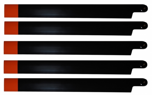 HeliTec der Blattschmied Scale Hauptrotorblätter 5Blatt in schwarz/orange 600mm