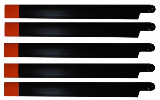 HeliTec der Blattschmied Scale Hauptrotorblätter 5Blatt in schwarz/orange 700mm