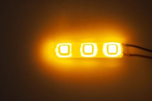 LED Streifen orange mit 5mm LED spritzwassergeschützt für 3S / 12V