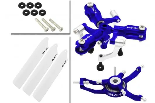 Rakonheli 3 Blatt Rotorkopf-Set in blau für Blade Nano CPS, Nano S2 und Nano S3