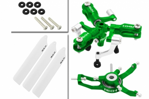 Rakonheli 3 Blatt Rotorkopf-Set in grün für Blade Nano CP S / Nano S2 / Nano S3