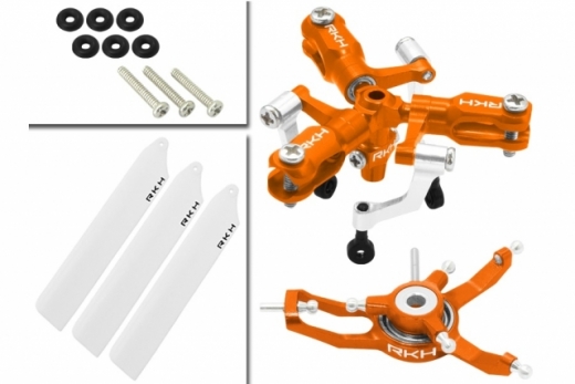 Rakonheli 3 Blatt Rotorkopf-Set in orange für Blade Nano CP S / Nano S2 / Nano S3