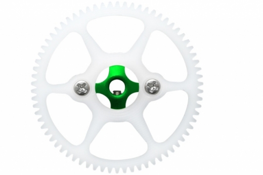 Rakonheli Hauptzahnrad Delrin mit Alu Nabe in grün für Blade Nano CP S / Nano S2 / Nano S3