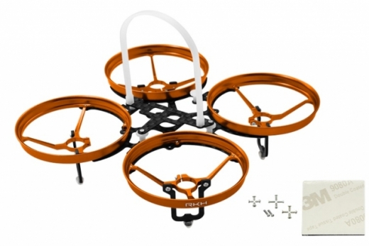 Rakonheli 7 mm Motoren Tuning Rahmen aus carbon in orange für Blade Inductrix