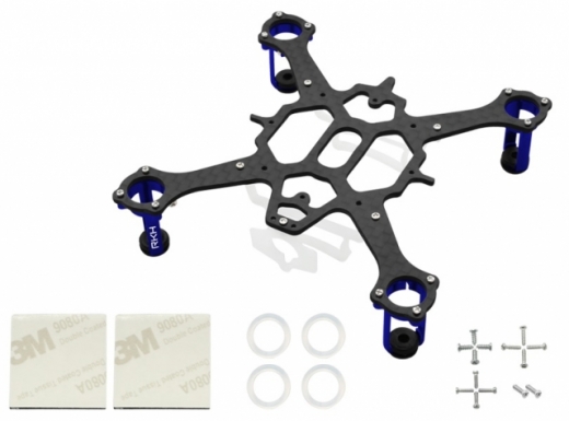 Rakonheli Tuning Rahmen V2 aus carbon in blau für Blade Nano QX2