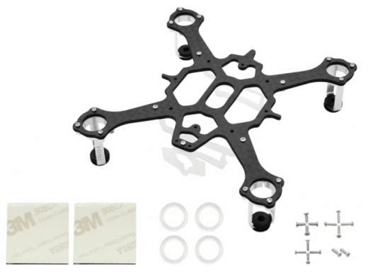 Rakonheli Tuning Rahmen V2 aus carbon in silber für Blade Nano QX2