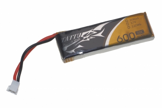 Tattu 600mAh 3,7V 30C 1S1P Lipo Akku mit Walkera Buchse