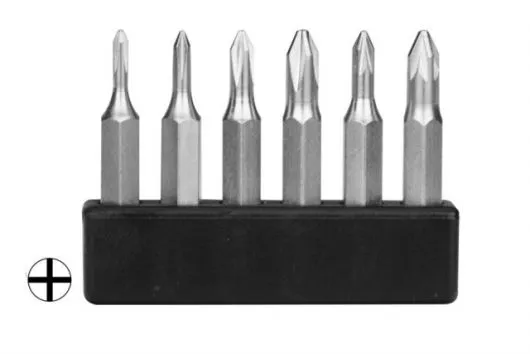 Mini Bit Sortiment Kreuz kurz 6 Teilig für 4mm Sechskant Bit