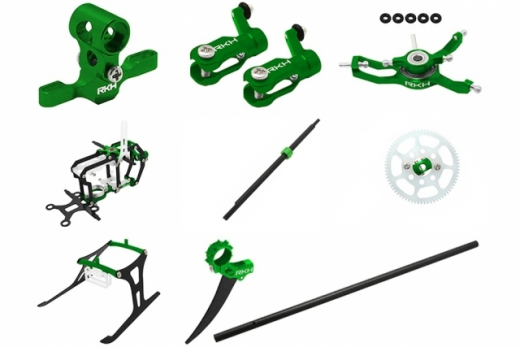 Rakonheli Tuning Set mit 2 Blatt Kopf in grün für Blade Nano CPs