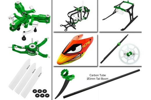 Rakonheli Tuning Set mit 3 Blatt Kopf in grün für Blade Nano CPs