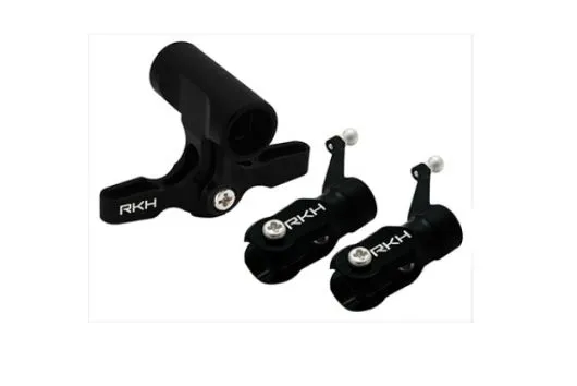 Rakonheli Hauptrotorkopf SET in schwarz aus CNC Aluminium für Blade 130S, 150S und 180CFX