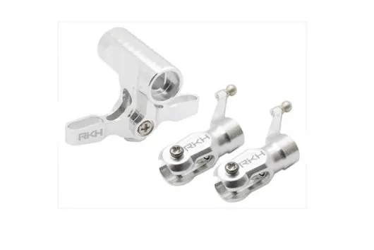 Rakonheli Hauptrotorkopf SET in silber aus CNC Aluminium für Blade 130S, 150S und 180CFX