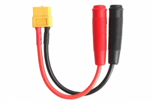 iSDT Ladekabeladapter XT60 Buchse (Ladegerät) auf 4mm Bananen-Buchsen (für Ladekabel) für iSDT Ladegeräte