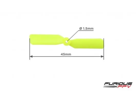 Furious FPV Propeller 2Blatt 45mm mit 1,5mm Aufnahme in gelb