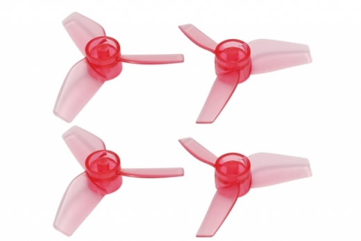 Rakonheli Propellerset 3Blatt 1mm Welle in transparentem rot 40mm für Blade Inductrix